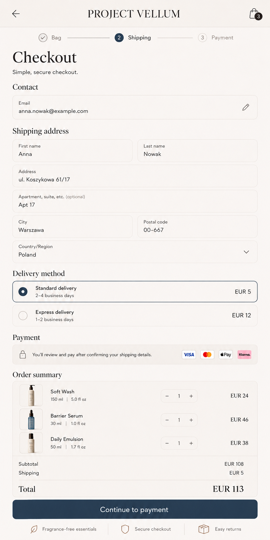 Project Vellum checkout